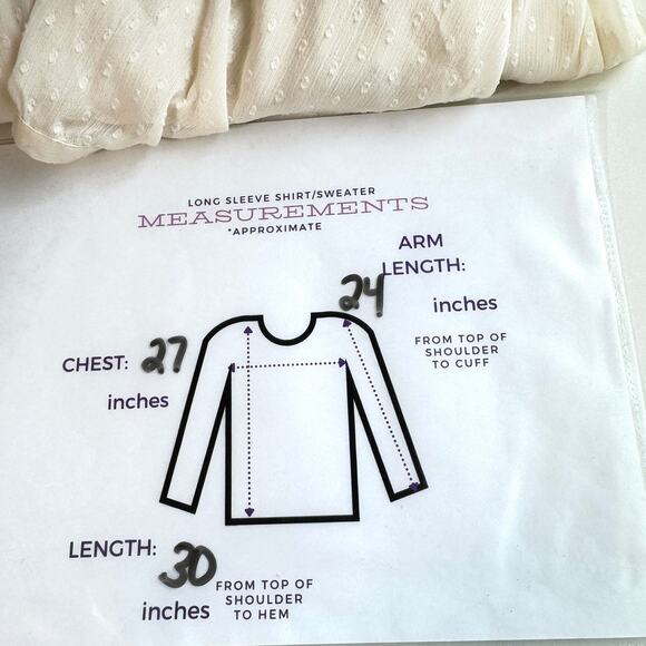 Rose + Olive Womens Swiss Dot Blouse Tank Set Size 3X Minimal Pleated Cream - Picture 8 of 8